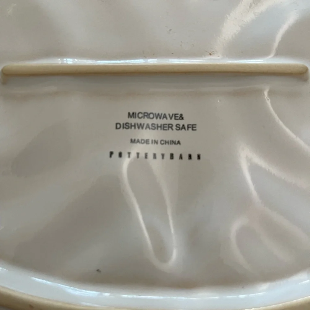 Pottery Barn Ivory Owl Plate/Serving Dish